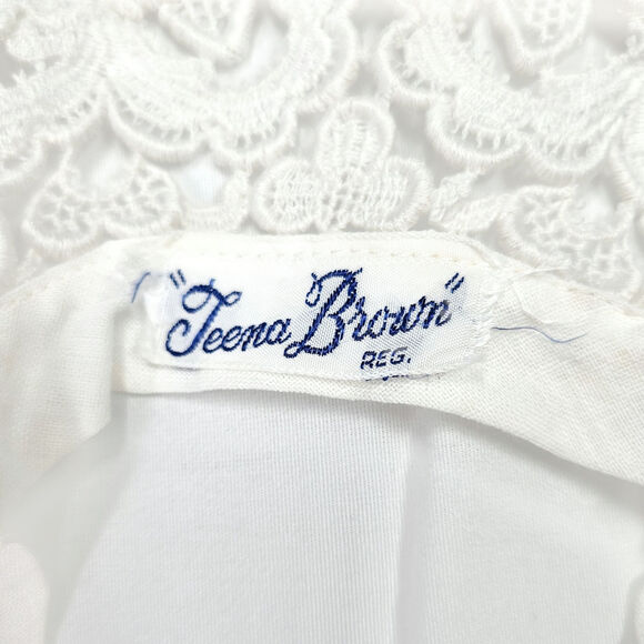 Teena Brown Lace Collar Detachable Vintage MCM Bead Embellished Victorian Style - Picture 5 of 6